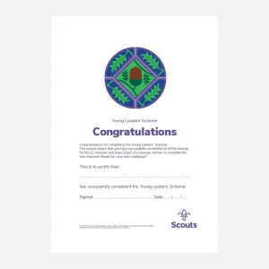 Young Leaders Completing the Scheme Certificate (Pack of 10)